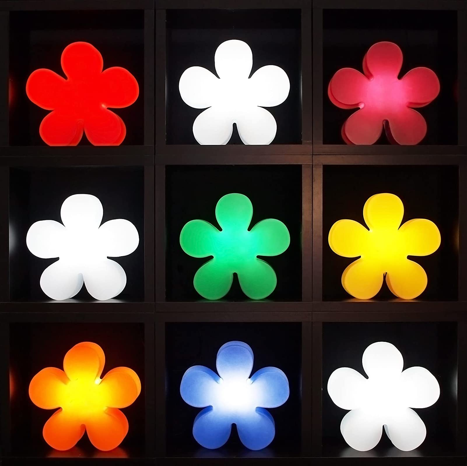 8 seasons design Leuchtblume Shining Flower (E27, Ø 40cm, UV-beständig, für innen & außen, Gartendekoration, Deko Garten, Terrasse, Balkon) weiß