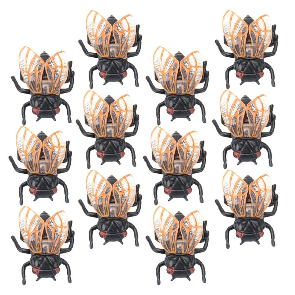 POPETPOP 20pcs Plastic Cicada Model Figurine- Realistic Animal Figures, Cicada Toy for Cicada Party Decorations, Garden Decoration