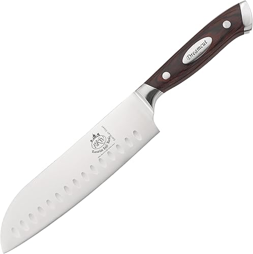 Miniatura 1 de Cuchillo bávaro funciona con cuchillo Santoku de 7 pulgadas de alta calidad, afilado, hecho de acero alemán, ligero y fácil de afilar, modelo 715