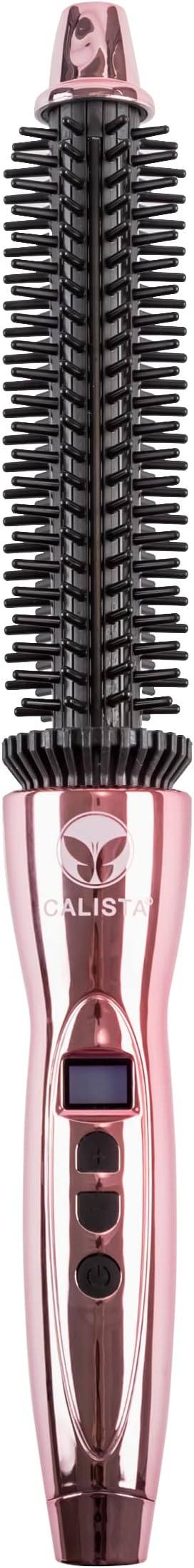 Calista Perfecter Pro Heated Round Brush - Thermal, Hot Styling Brush, For Women, 0.75 Inch, Rose Gold, Adjustable Temp & Dual Voltage
