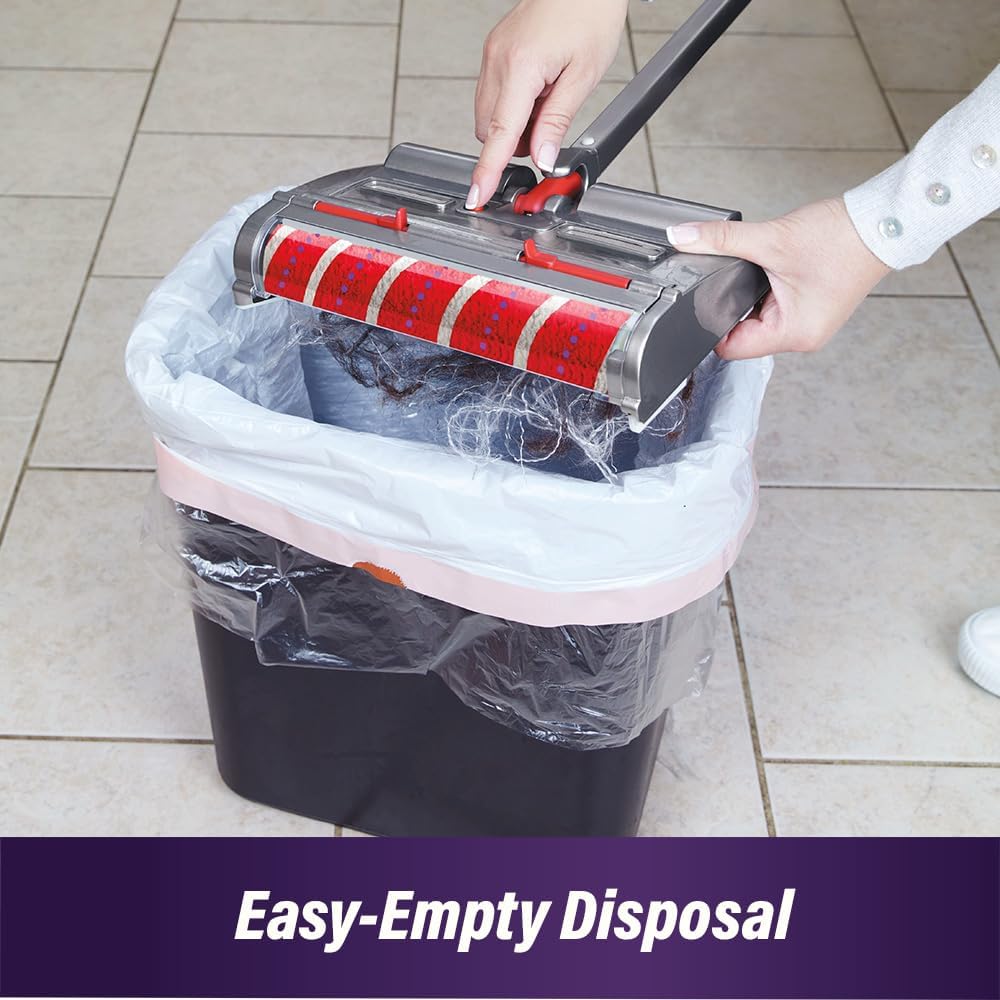 Ontel Turbo Sweeper Electric Broom, 1200RPM Motor, Non-Clogging Rotating Sweeper, 360-Degree Swivel, 60-Minute Cordless Operation, Cleaning for Hardwood or Tile Floors & Carpet