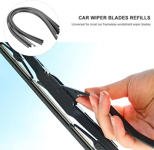 Miniatura 5 de VANZACK 10 piezas de repuesto de limpiaparabrisas de 0.236 pulgadas, tiras de goma ajustables para limpiaparabrisas de automóvil, tiras de goma sin