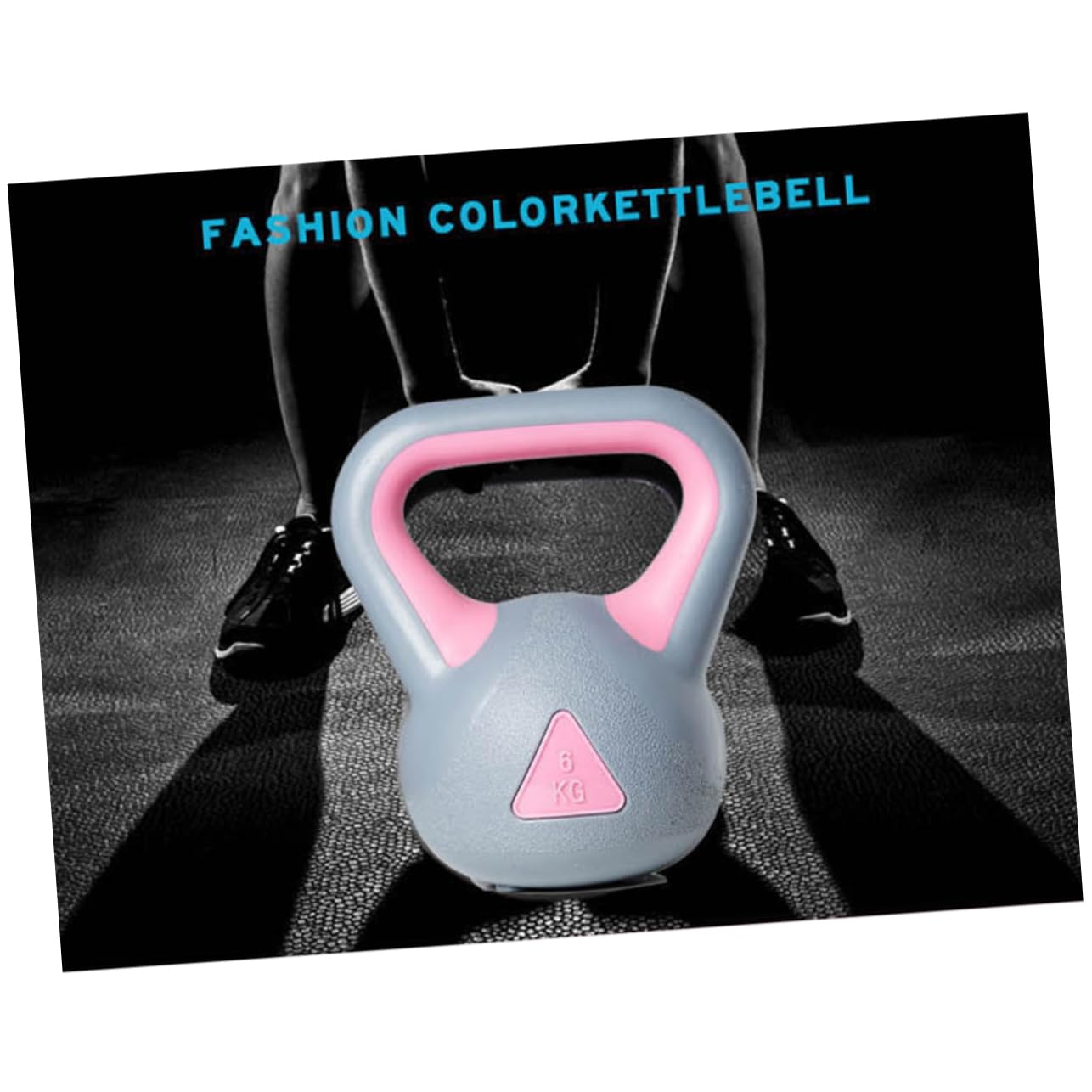 GOOHOCHY Strength Training Kettlebells 1pc 4kg Fixed Kettle-bell Women Fitness Training Gray Pink Non-slip Workout Tool