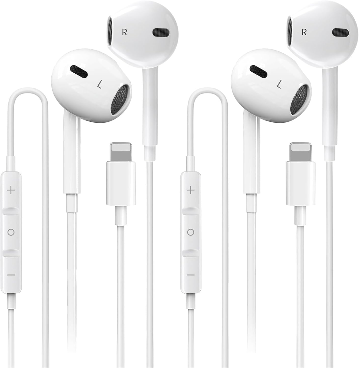 2 Pack for iphone Headphones/ Earbuds Wired Earphones whit