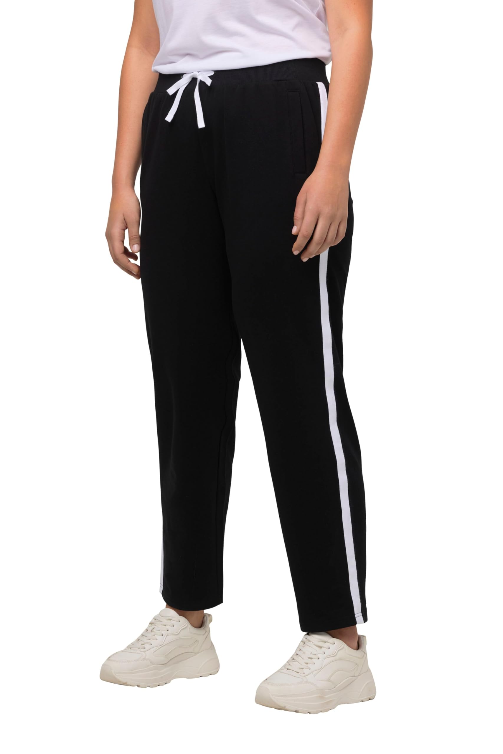 Ulla Popken Women's Black Jogginghose Pants, Schwarz,