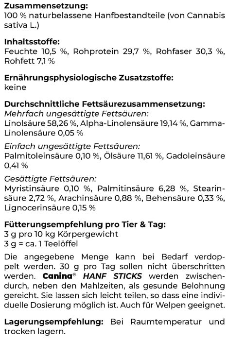 Canina Pharma Hanf Sticks, 500 g