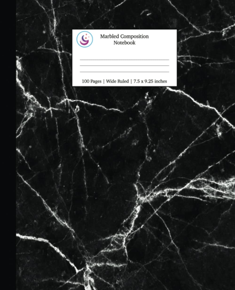 Marbled Composition Notebook: Black Marble Paper | Wide Ruled Notebook/Journal Paper: 2 (School Essentials Texture)