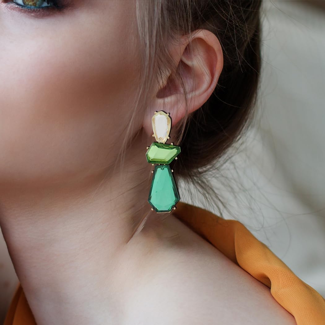 Sparkling Colorful Resin Dangling Earrings for Women Irregular Geometric Resin Drop Dangle Earrings Exaggerated Statement EverydayJewelry Gifts - Image 3
