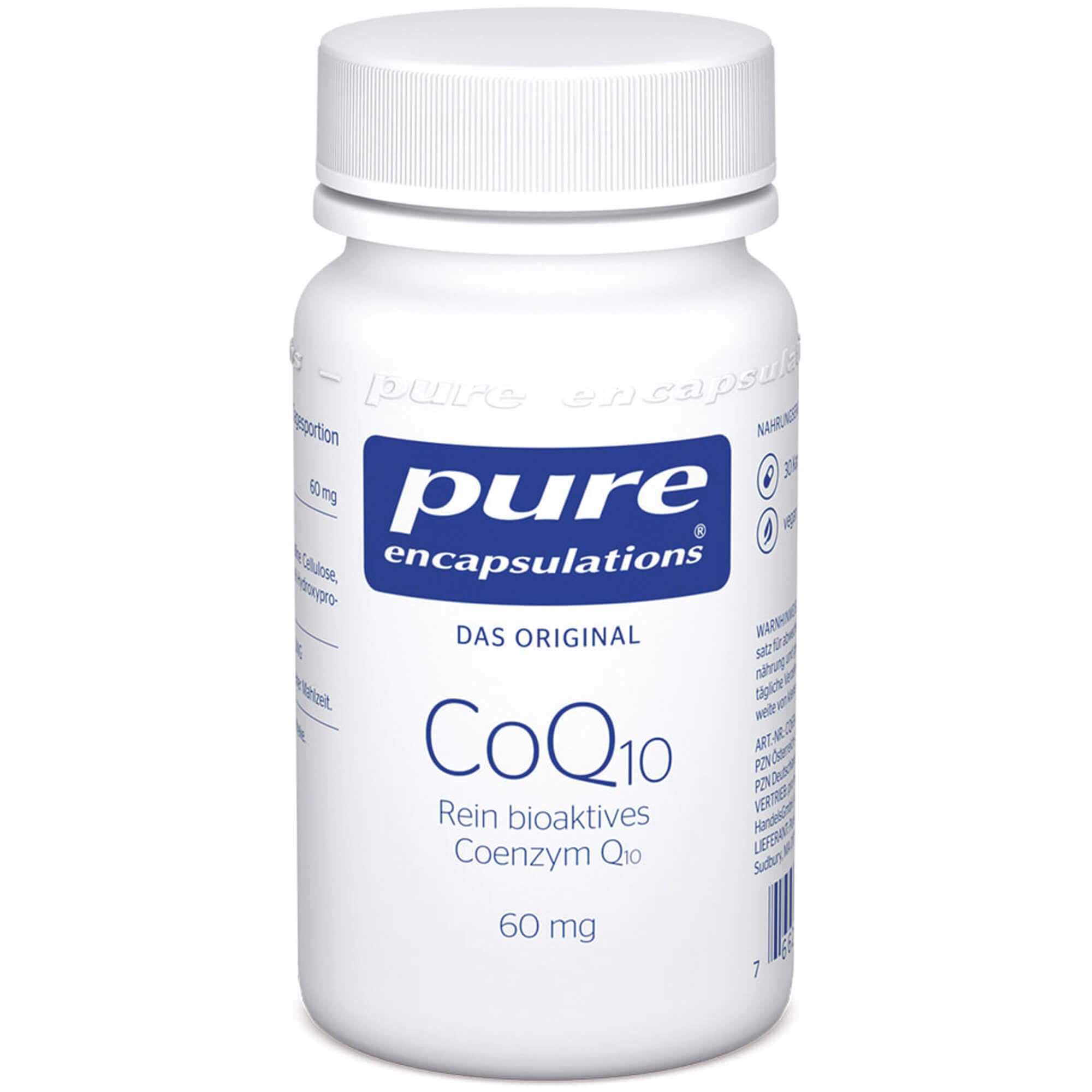Pure Encapsulations - Coenzym Q10 60 mg - CoQ10 aus mikrobieller Fermentation - 30 Kapseln