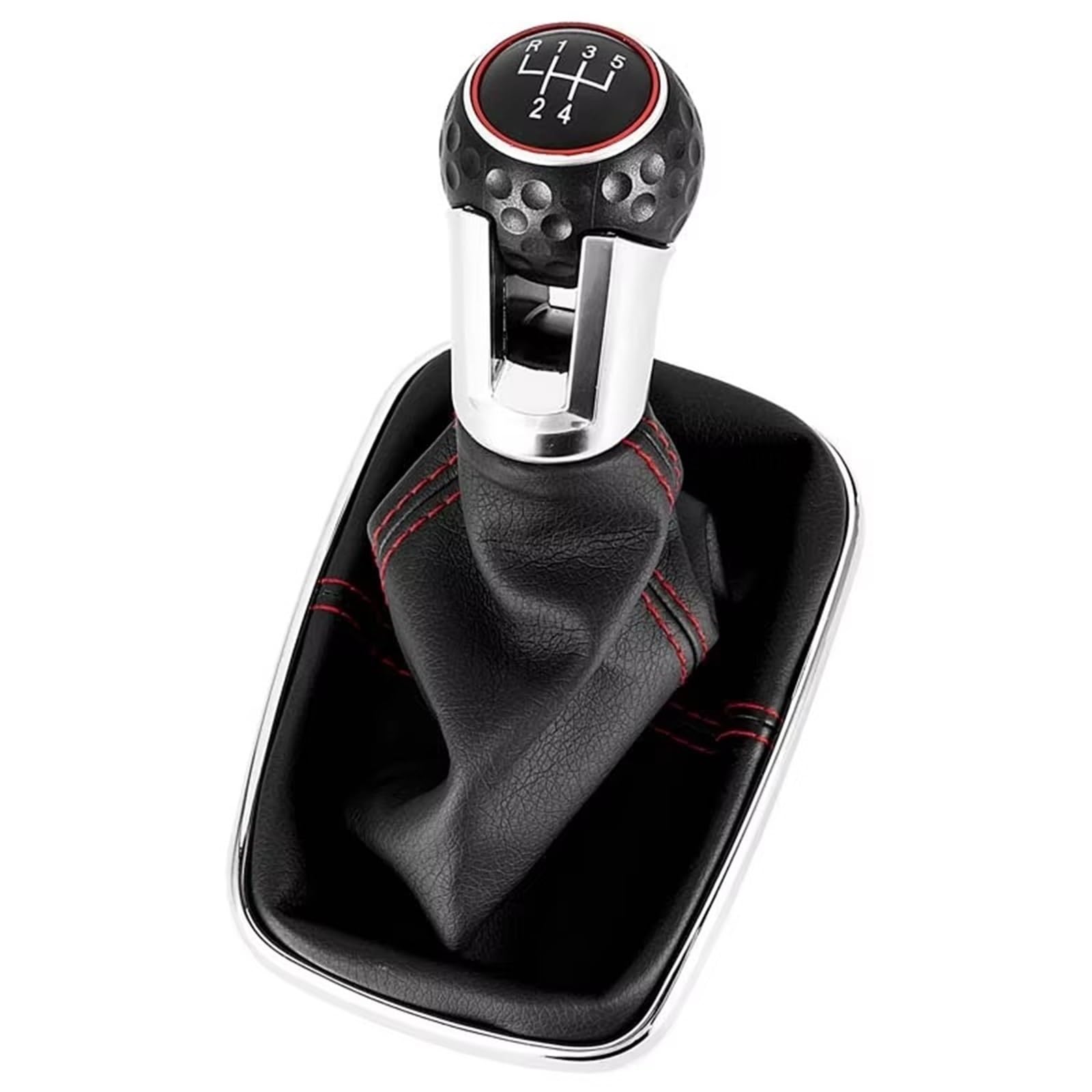 JJRFVBGT Car Speed Gear Shift Knob Compatible with for Mk4 for Golf for GTI R32 1999-2005 Car 5 6 for Speed 12mm Gear Shift Knob Lever Shifter Gaiter Boot