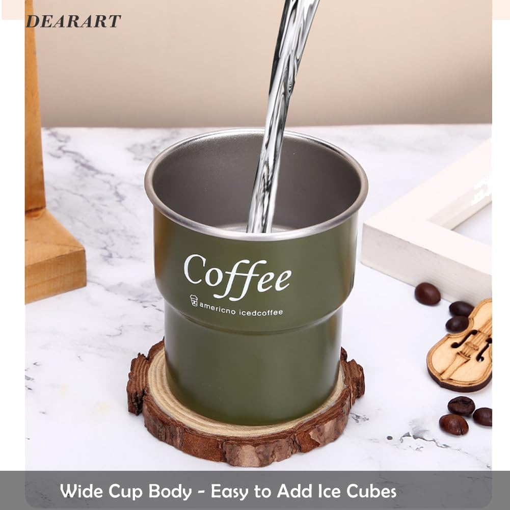 DEARART 10oz Stay Coffee Hot Insulated Mug with Straw, Tea Cup Stainless Steel Tumbler Travel Mugs Car Cup Holder, Dark Cyan (300ml) - Image 4