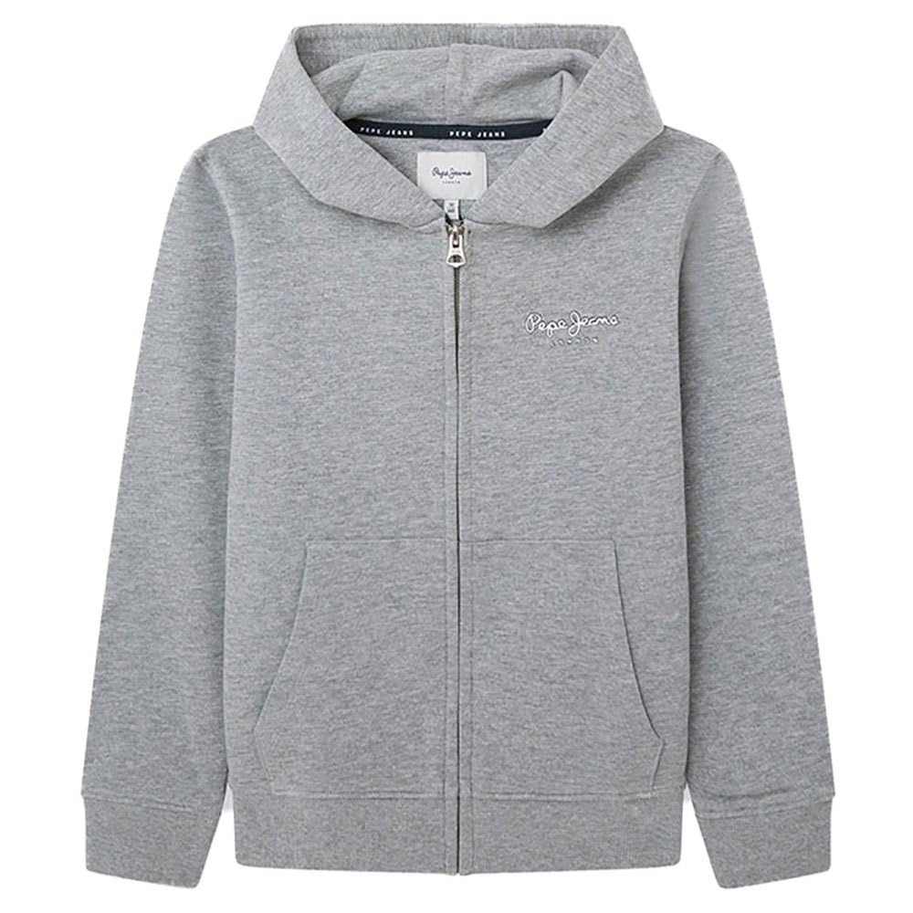Pepe Jeans Boys Gray Kids Sweatshirts, 6 Y, Modern Grey Zip Hoodie For Kids