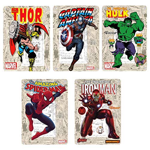 WOSTOD Superhero Vintage Metal Tin Sign Avengers Marvel Comics Retro Wall Art Decor for Kid's Bedroom 5Pcs-8X12Inch