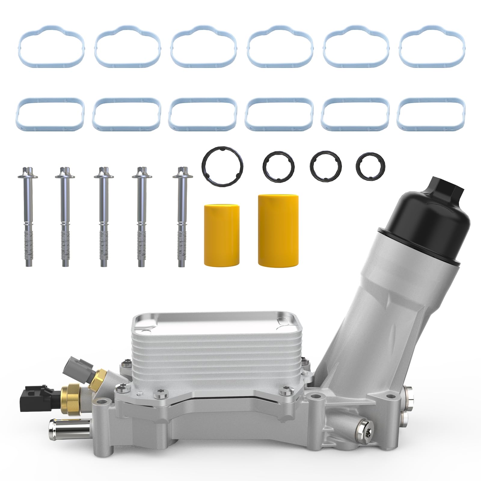 926-876 Aluminum Engine Oil Cooler Oil Filter Housing Adapter for Dodge Avenger Challenger Charger Durango Grand Caravan Journey, Jeep Grand Cherokee Wrangler, Chrysler 200 300 Town Country, Ram 3.6L