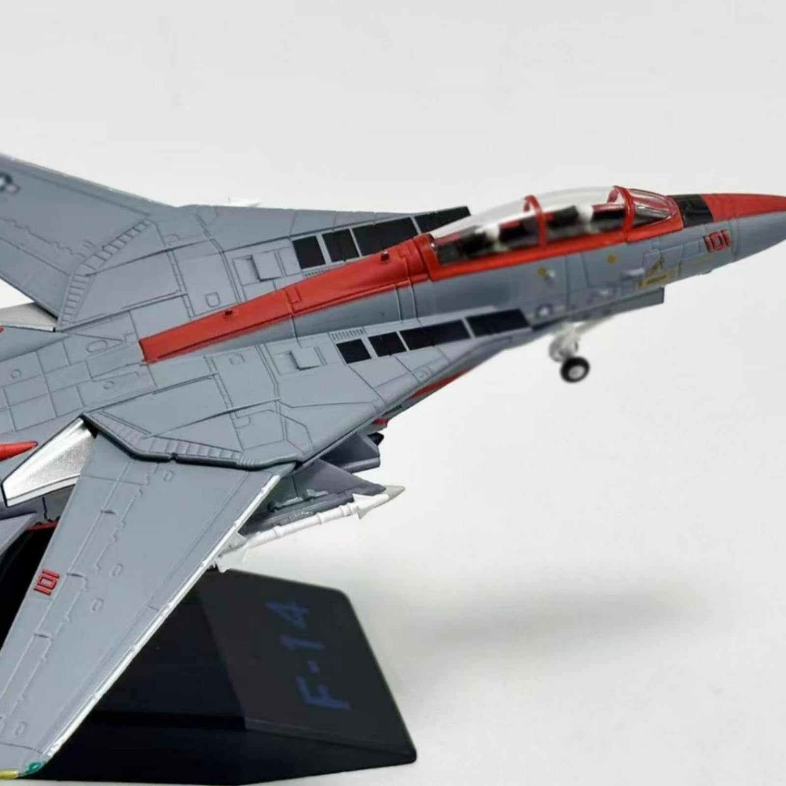 Amagogo Maqueta de Avión de Réplica Exhibición Modelo Aeronave Ornamento Coleccionismo con Estructura Perfilada Tren Fijo y Peana Negra en Aleación de, Rojo
