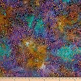 Indian Batik Dots Teal/Blue/Red Fabric By The Yard