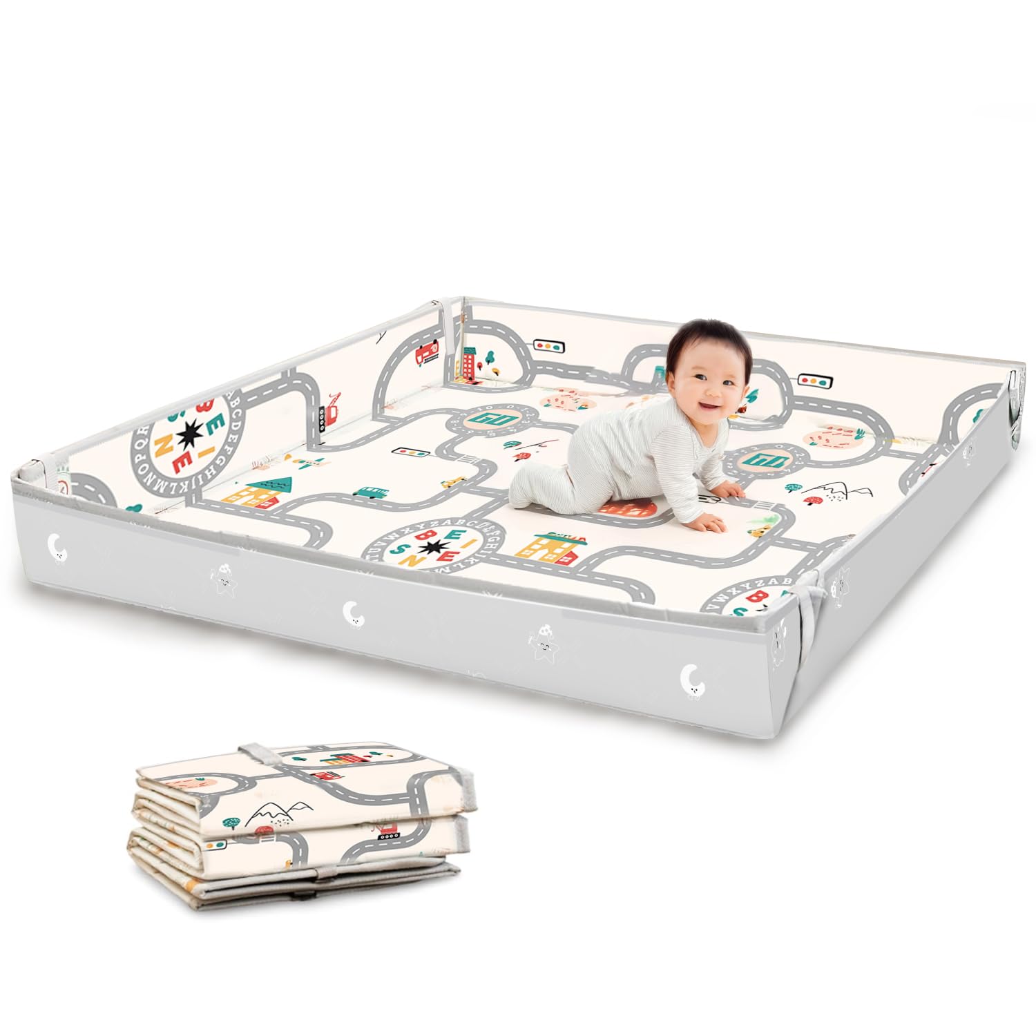 Amazon.co.jp: enne. プレイマット 折りたたみ 4WAY サイド