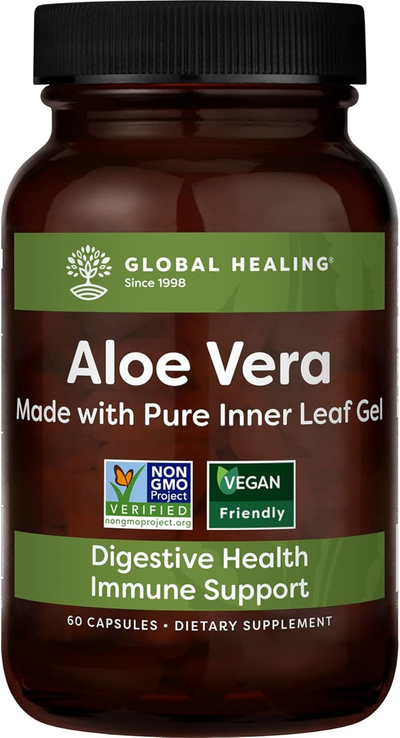 Global Healing Paratrex & Aloe Vera Kit - Advanced Herbal Supplement Detox of Unwanted Organisms for Healthy Digestion Natural Aloe Vera Leaf Supplement Supports Digestive System - 60 Capsules Each : Health & Household