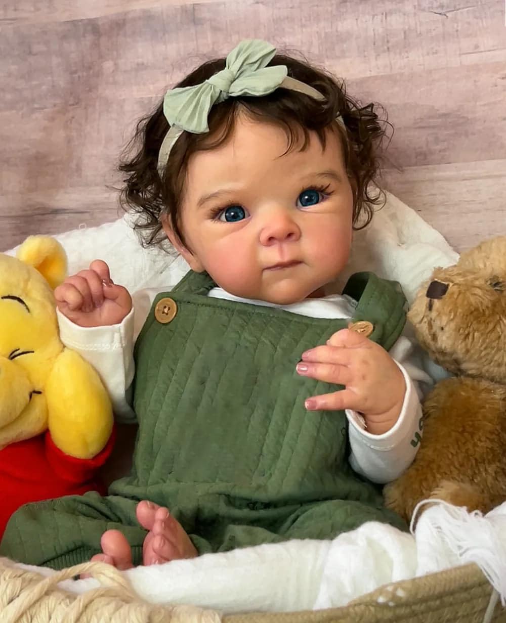 BNNPUU Lifelike 19 Inch Reborn-Baby Dolls Boy Realistic Reborn Babies Newborn Baby with Soft Body Vinyl Real Life Baby Dolls with Toy Accessories Close eye (Green)