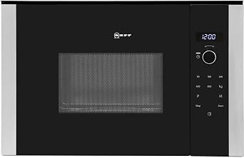 NEFF HLAWD23N0B N50 Built-in Microwave Oven, Automatic Programmes, Side-Opening Hinged Door, Black & Stainless Steel