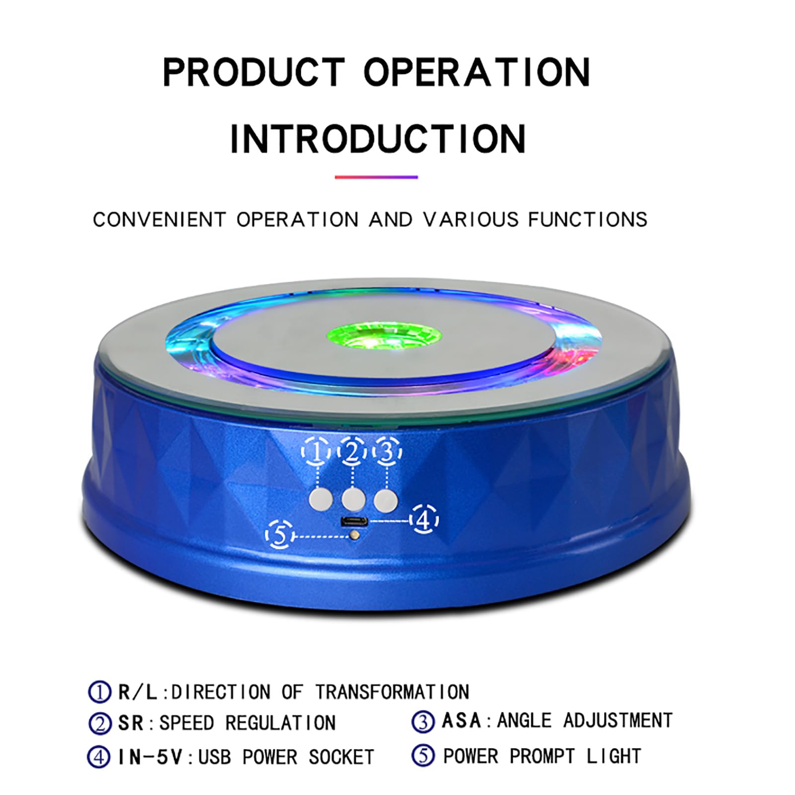 ERICAT Expositor Giratorio Eléctrico, Plataforma Giratoria Automática, Capacidad De Carga De 8kg Y Ángulo De Rotación Ajustable, Soporta Conexión Bluetooth Y Bajo Nivel De Ruido, para Eventos
