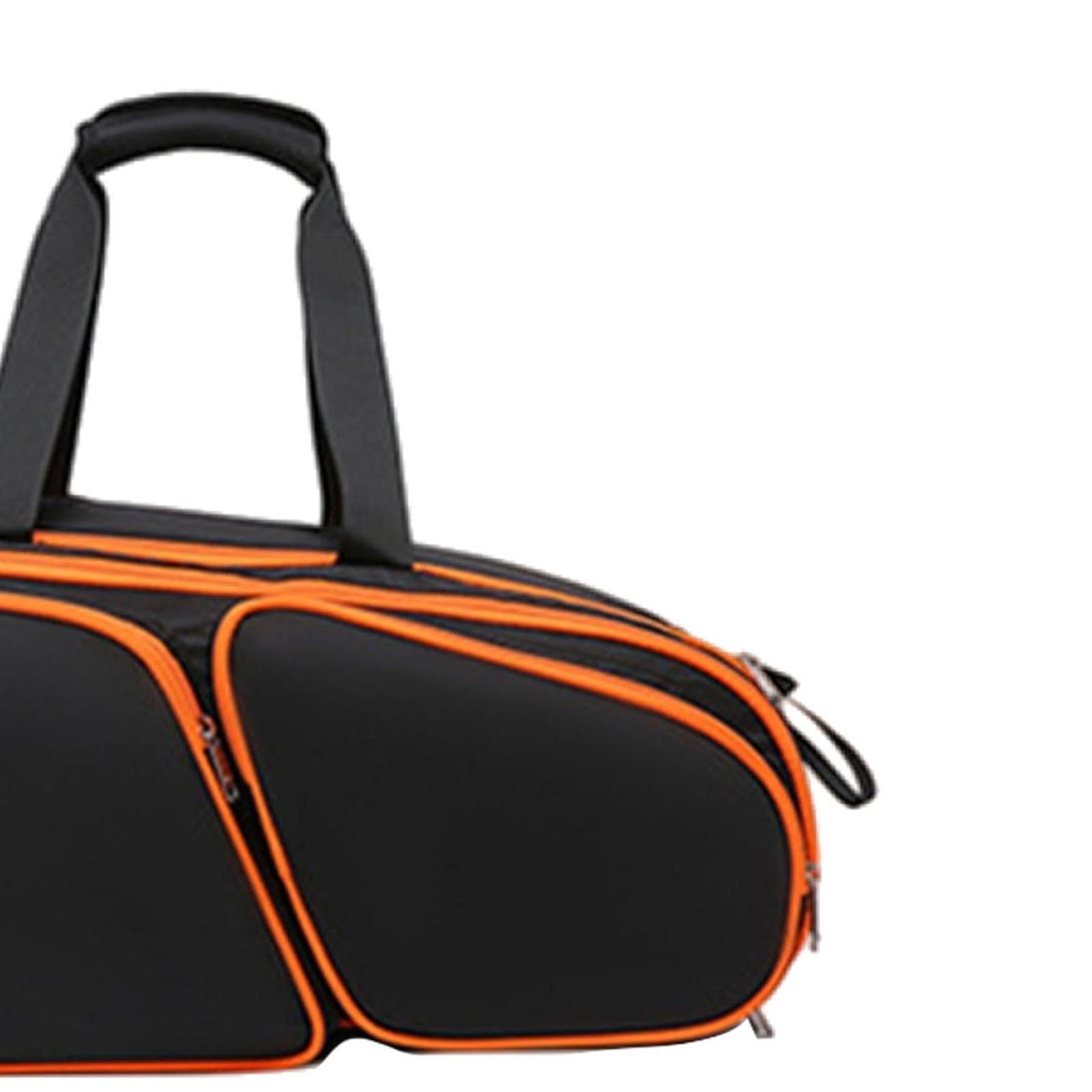 Vaveren Pickleball Racquet Bag Carrier Waterproof 3 Ways Carrying Sport Equipment Bag Padded Badminton Cover for Pro Familiy Training, black