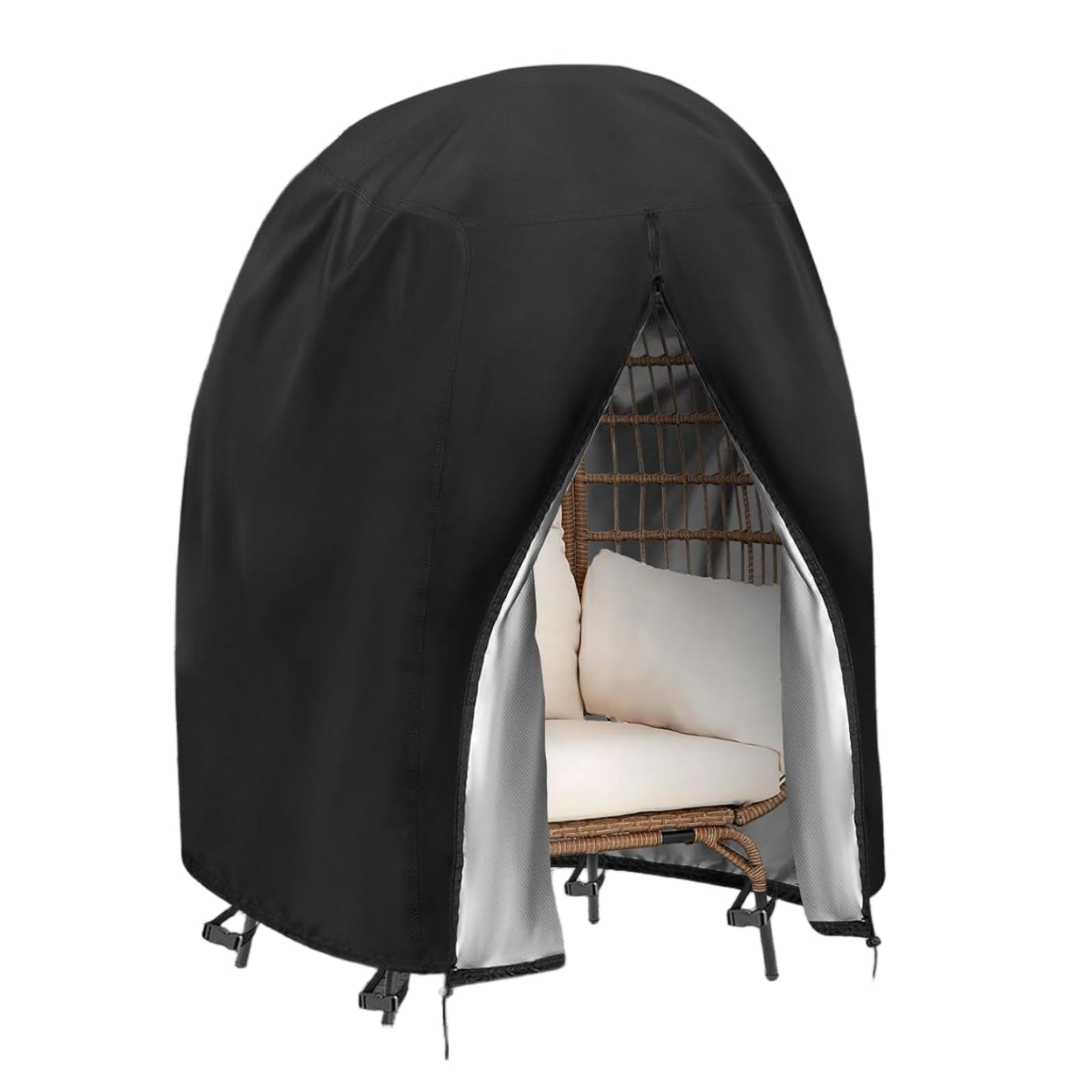 Ultifore Swing Egg Chair Cover, 420D Heavy Duty Waterproof Single Seat Hanging Egg Chair Covers with Zipper Garden Furniture Covers for Cocoon Chairs, 103x103x143cm