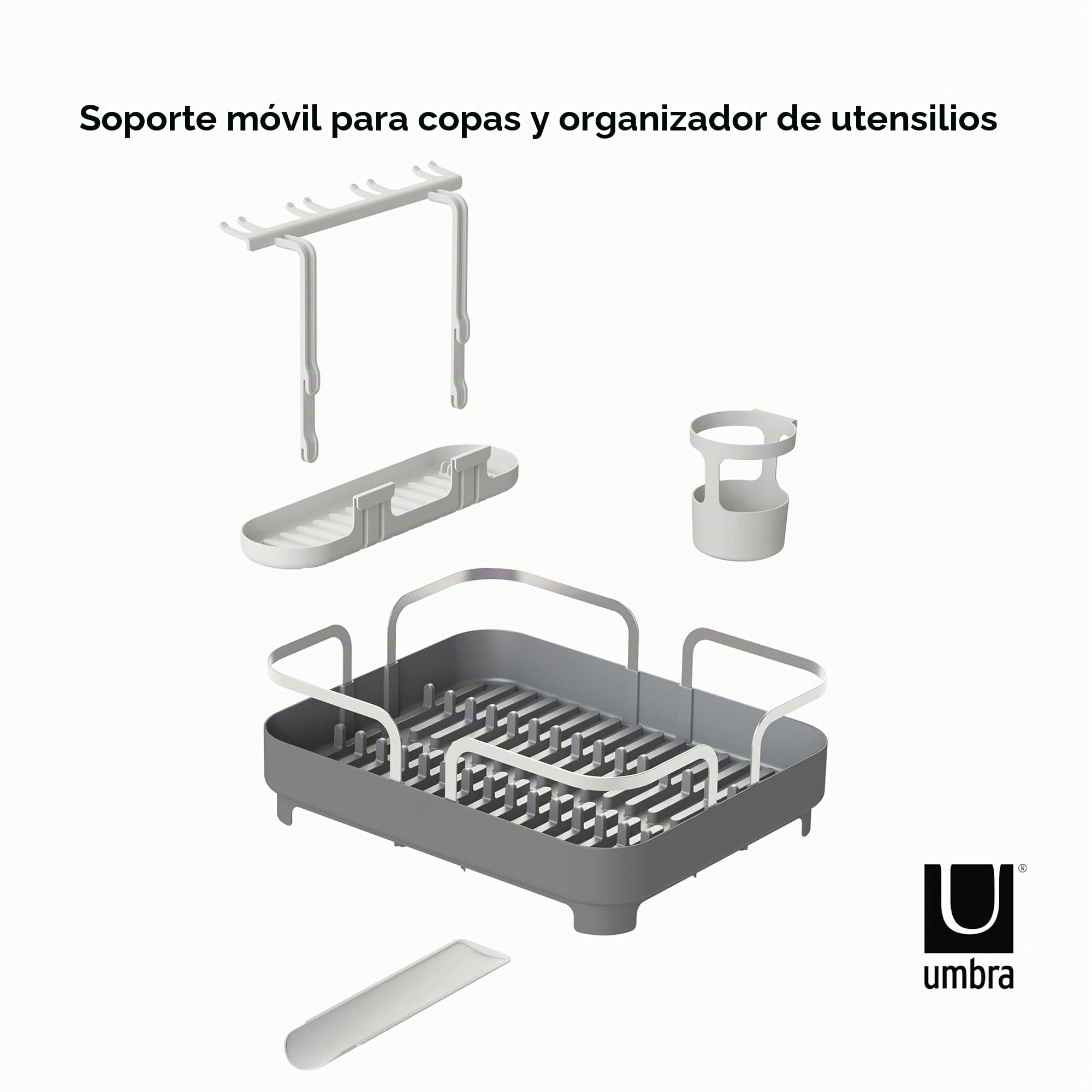 Umbra Holster Escurridor de platos, Gris carbón