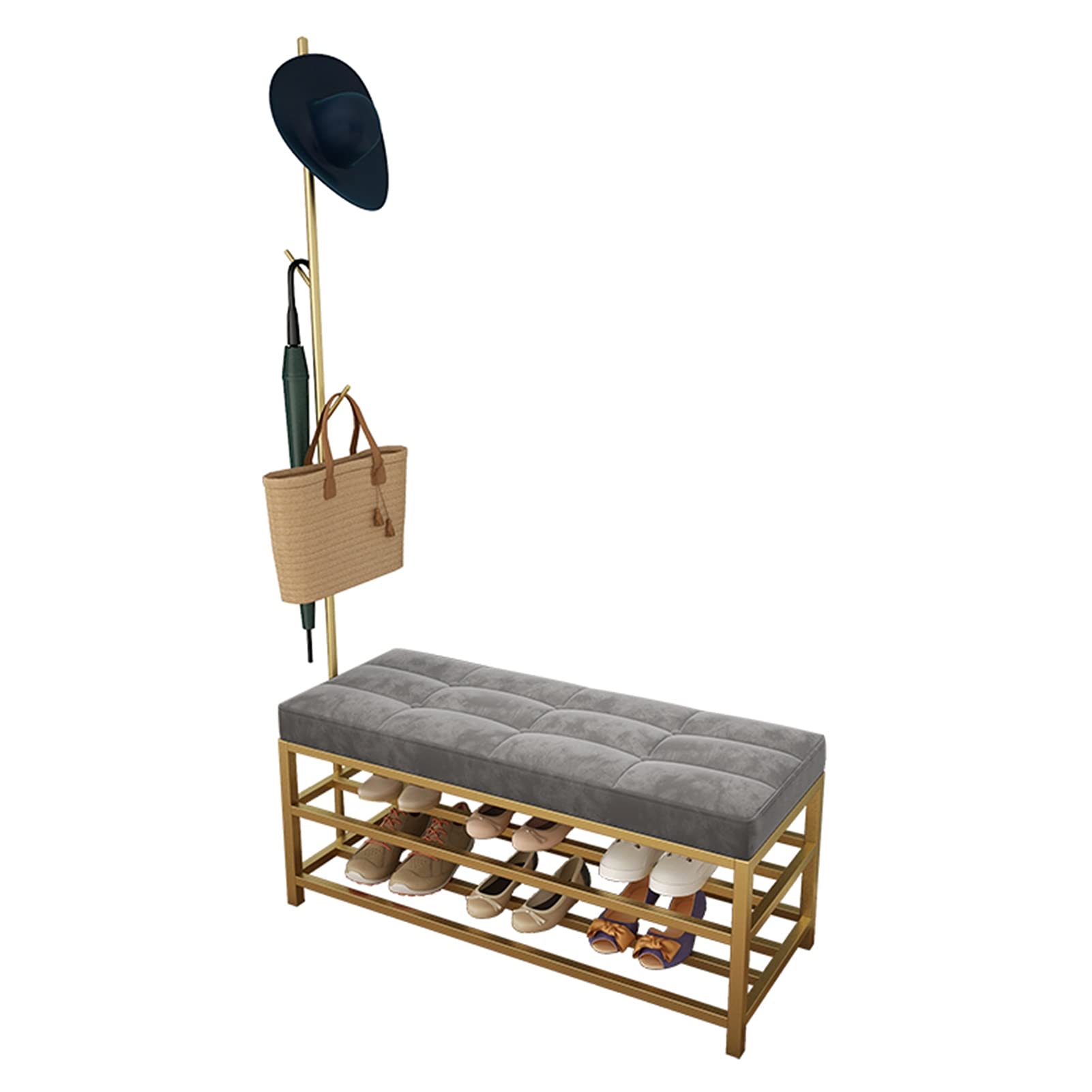 Exquisite Clothes Rail Rack Coat Rack Stand Clothes Rack Stand Metal Organiser With Bench Entryway Bedroom Furniture For