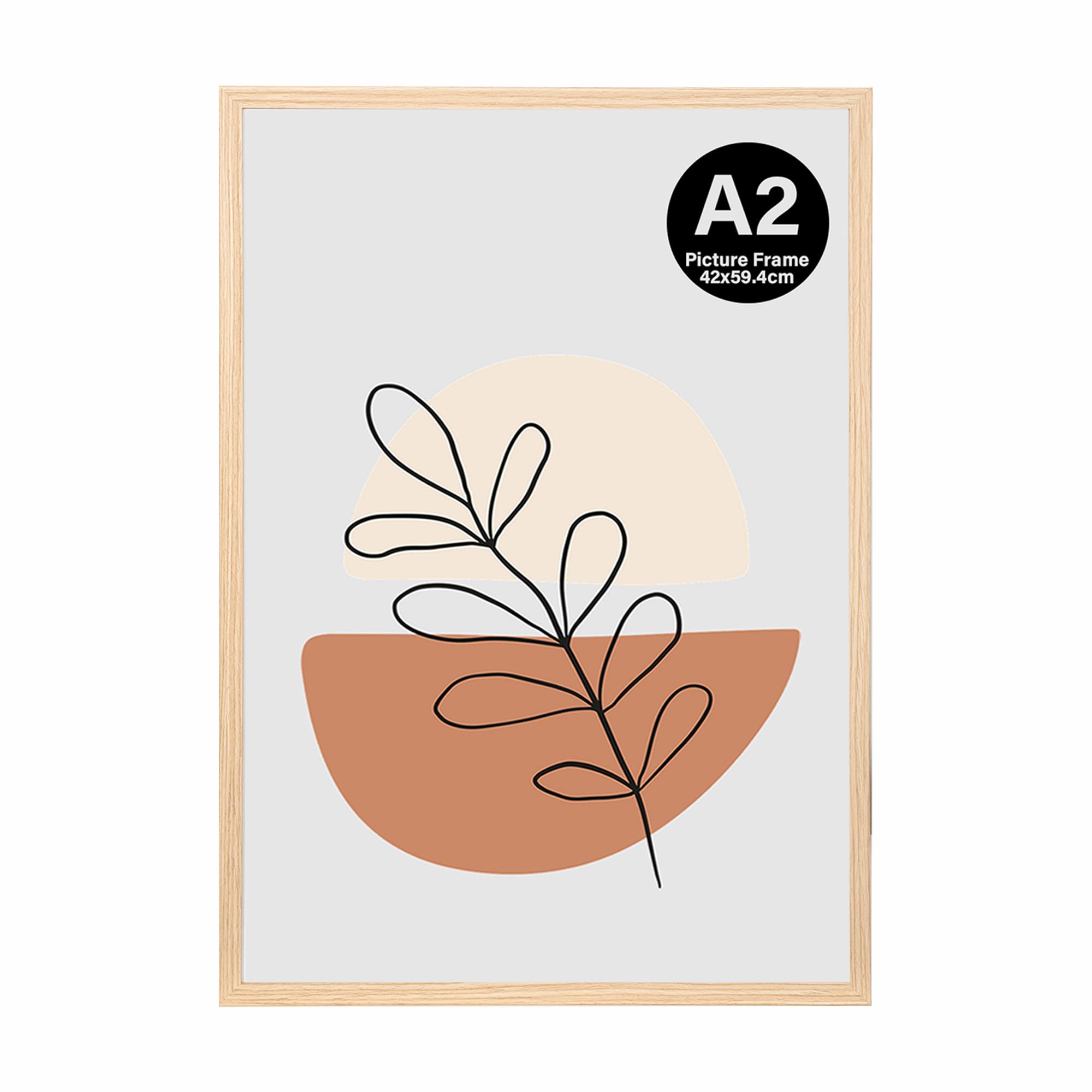 KAIWIN A2 Picture Frame, Oak A2 Frame, A2 Poster Frame (59.4x42cm), Wooden Photo Frame Used for Photos Pictures, Posters,Puzzles