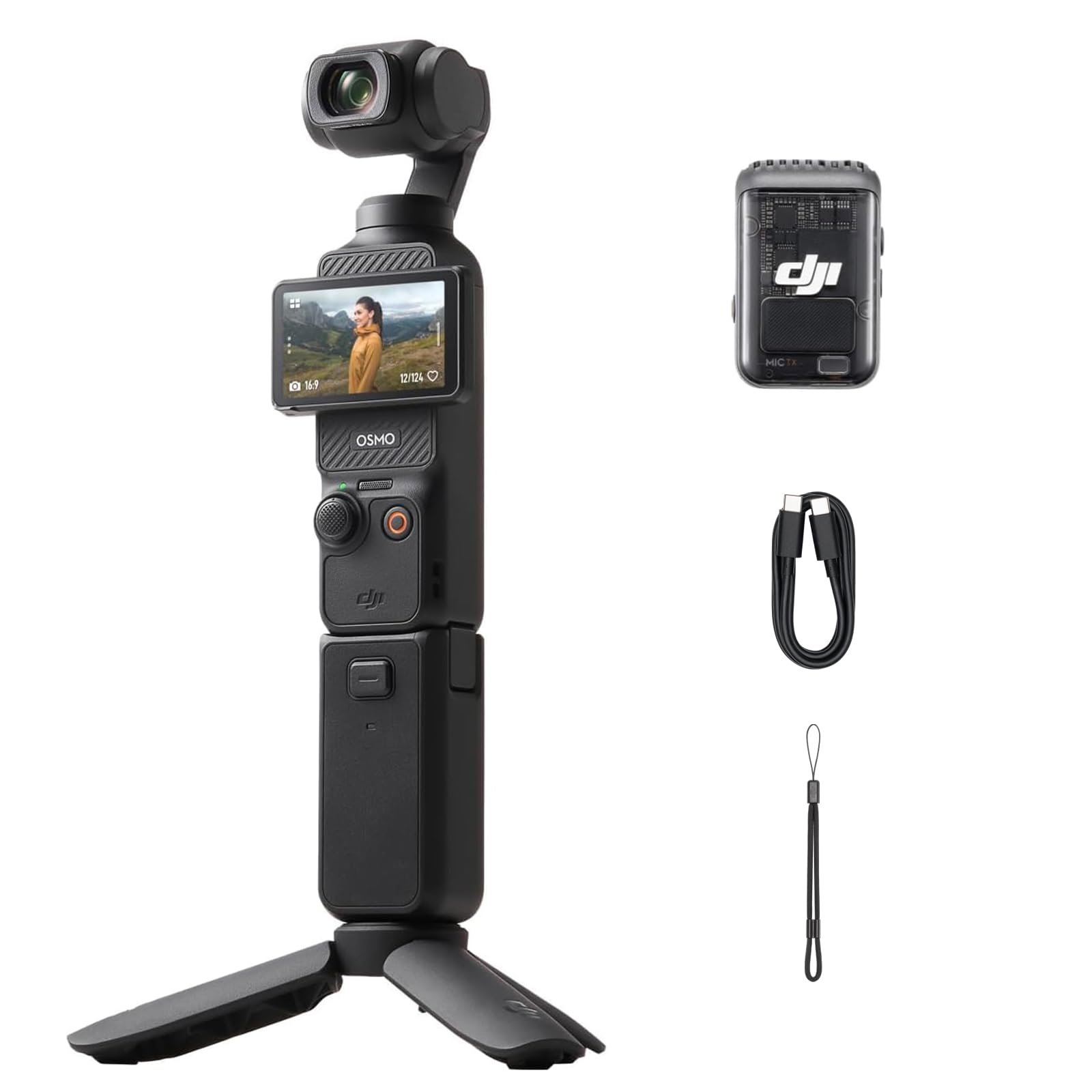 DJI Osmo Pocket 3 Kreativ Combo, 4K Vlog Kamera mit 1-Zoll-CMOS, 4K/120 fps, 3-Achsen-Stabilisierung, schnelles Scharfstellen