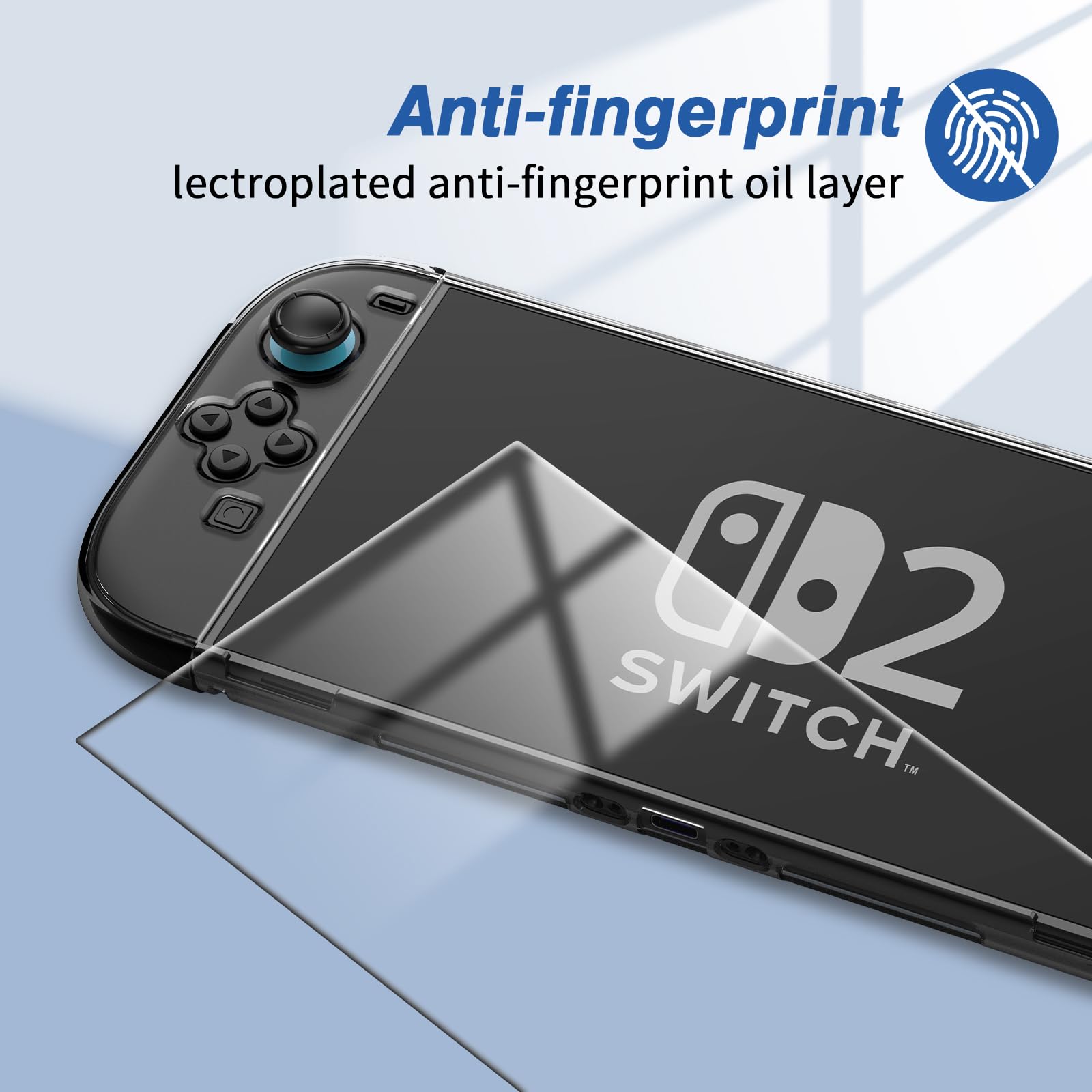 HEYSTOP [120 Pezzi] Cover per Nintendo Switch 2 Dockable PC Custodia Protettiva Trasparente con Pellicola Temperata e Impugnature per i Pollici per Nintendo Switch 2 Accessori per Controller