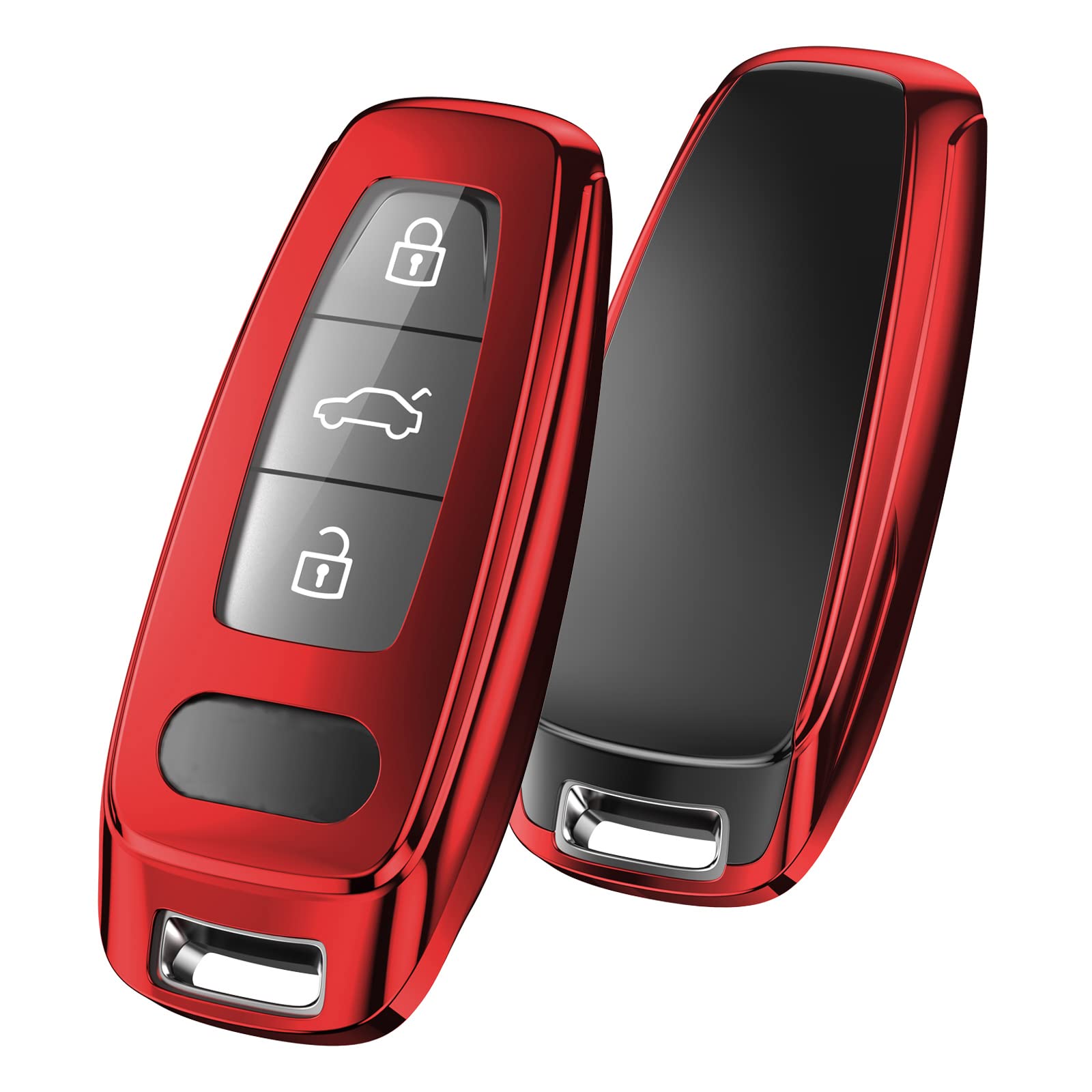 ELOHEI for Audi Key Fob Cover, Special Soft TPU Key Case Cover Protector Compatible with Audi A6L A6 A7 A8 Q7 Q8 E-Tron 2018-2022 A3 S3 S6 SQ7 RS6 S7