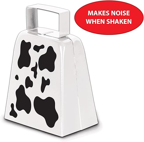 Miniatura 11 de Beistle Paquete de 12 cencerras de metal blanco, 4 pulgadas - Team Spirit Sports Noisemakers