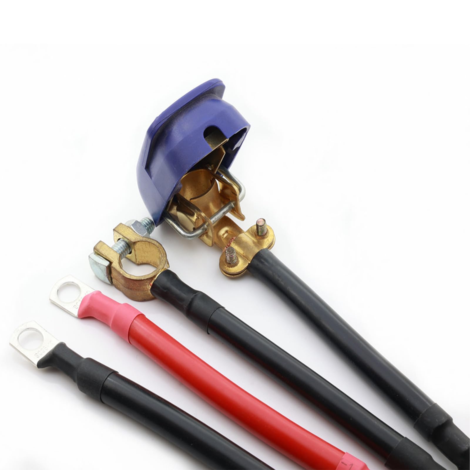 Idota Cavo Batteria Auto 35mm²/2AWG 50cm Cavi Batteria Rame 12V Cavi Inverter Batteria con M8 Morsetti ad Anello per Auto Moto Caravan Solare Marine(50cm