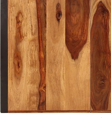 Miniatura 4 de Dining Table Brown Solid Acacia Wood Rectangular Modern Industrial Large Seats 8 62.9x39.4x29.5 in Robust Polished Finish for Dining Room Kitchen