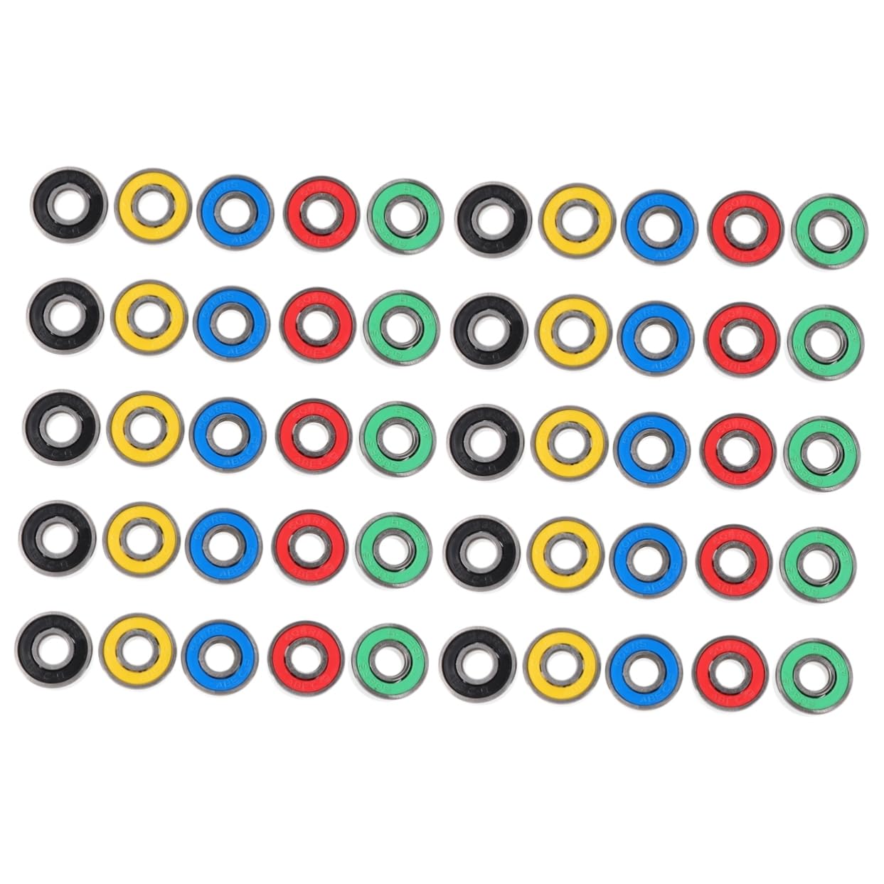 HEMOTON 50Pcs Sliding Bearings for Scooters and Skates Wear Resistant Plain Bearings with Seals for Transmission and Processing Systems