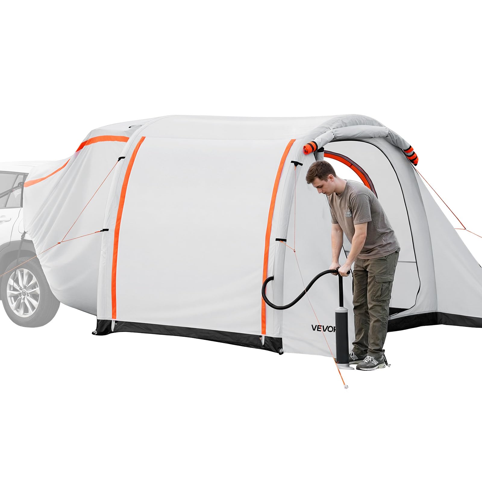 VEVOR Namiot dachowy, ciężarowy, kempingowy, dwuwarstwowy, outdoorowy, na pickup, ciężarówkę, łóżko, do użytku na zewnątrz, na kemping, podróż, wodoszczelny namiot na dach samochodowy, torba do
