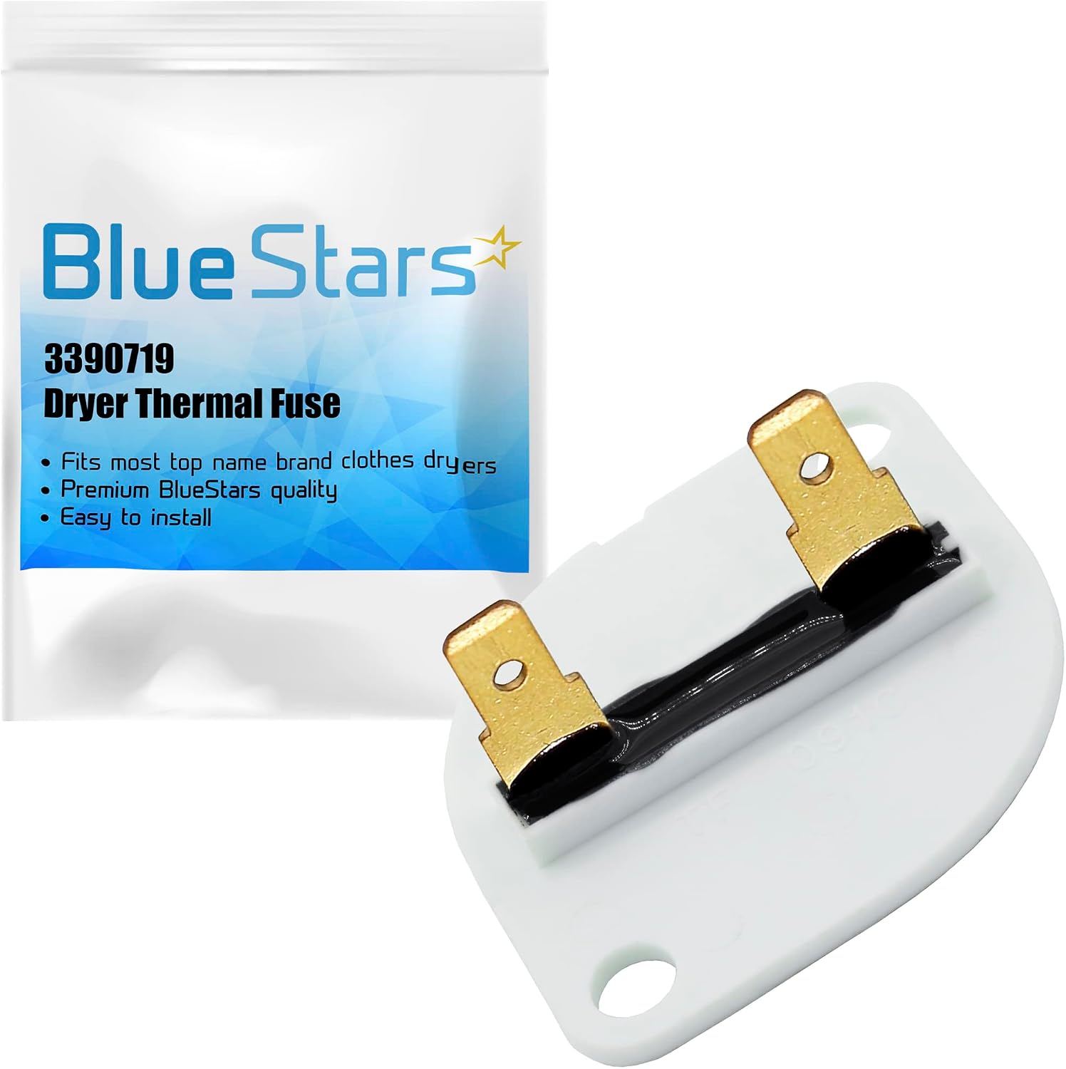 BlueStars Ultra Durable 2 Packs 3390719 Dryer Thermal Fuse - Compatible with Whirlpool & Kenmore Dryers - Replaces PS11741444 AP3133489 688841 690198 279650 3389639 AP6008309