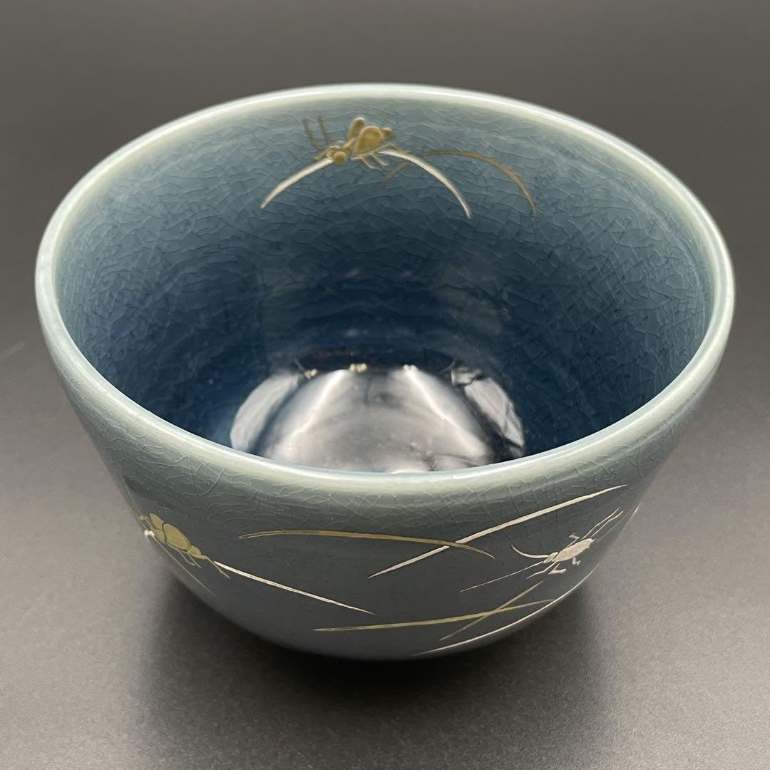 Amazon.co.jp: 抹茶碗 瑠璃釉 鈴虫 橋本城岳作 共箱入 : Home & Kitchen