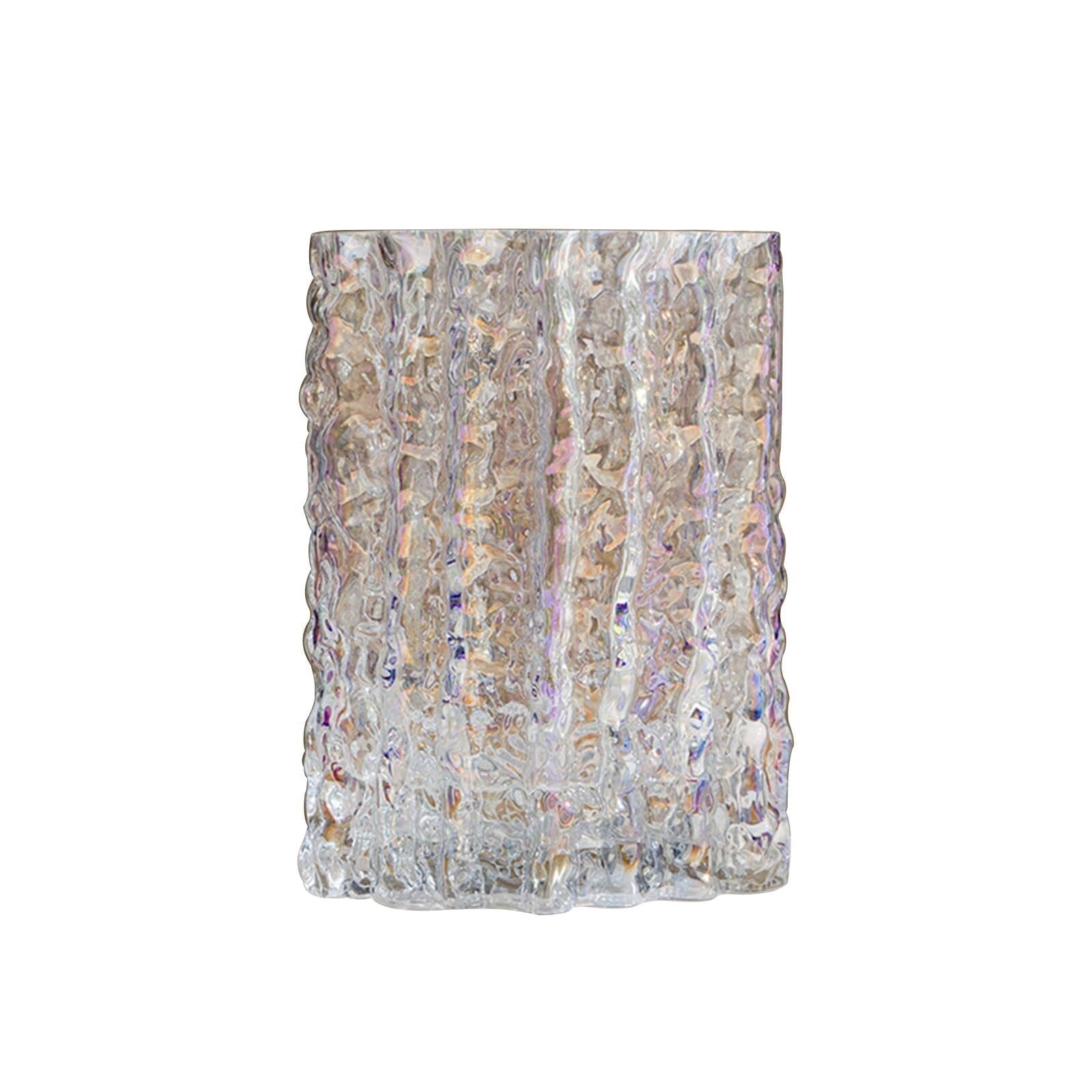 Vintage Creative Transparent Glass Decorative for Tulips Lilies and Violets Housewarming Gift(A,15 * 21CM)