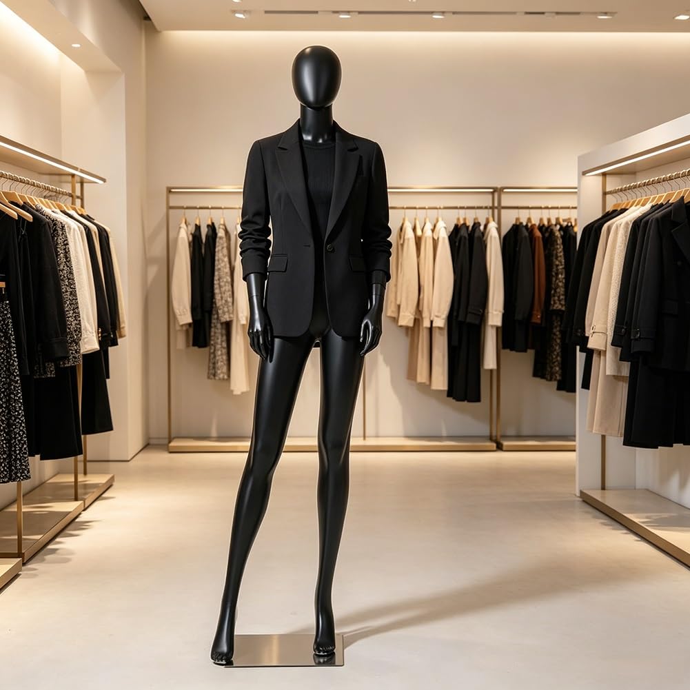 Female Mannequin Full Body, Poseable Mannequins Dress Form Strong Dress Form with Detachable Head and Metal Base for Retail Clothing Shops(#2)