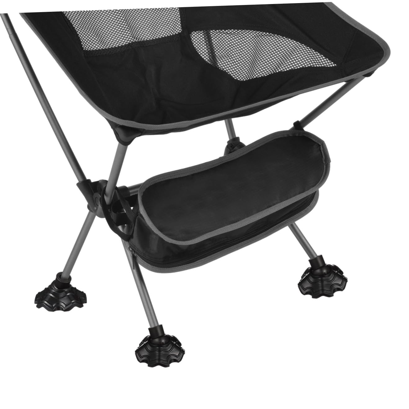 Coprigambe per Sedia da Campeggio 4 Pezzi, 15mm, Nero