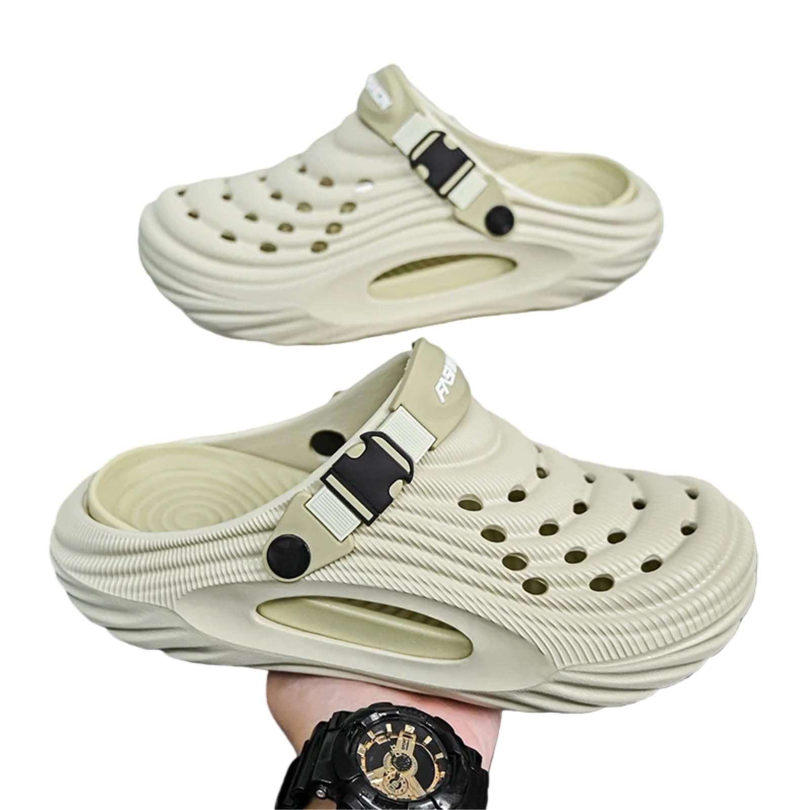 LSQSLBD Sliders Unisex Summer Slippers Men Clogs Platform Women Beach Sandals Outdoor Casual Non-slip Footwear Sandals-2503 Green-38-39
