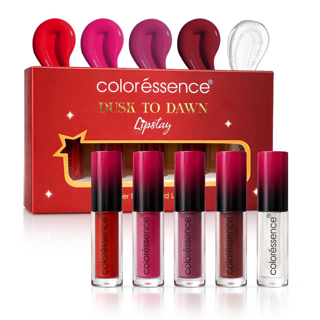 Coloressence Lipstay Dusk to Dawn Liquid Lipstick Kit | Transfer Proof, Matte, Waterproof | Long-Lasting Smudge-Proof Lip Color | Set of 5 Shades-picture-23