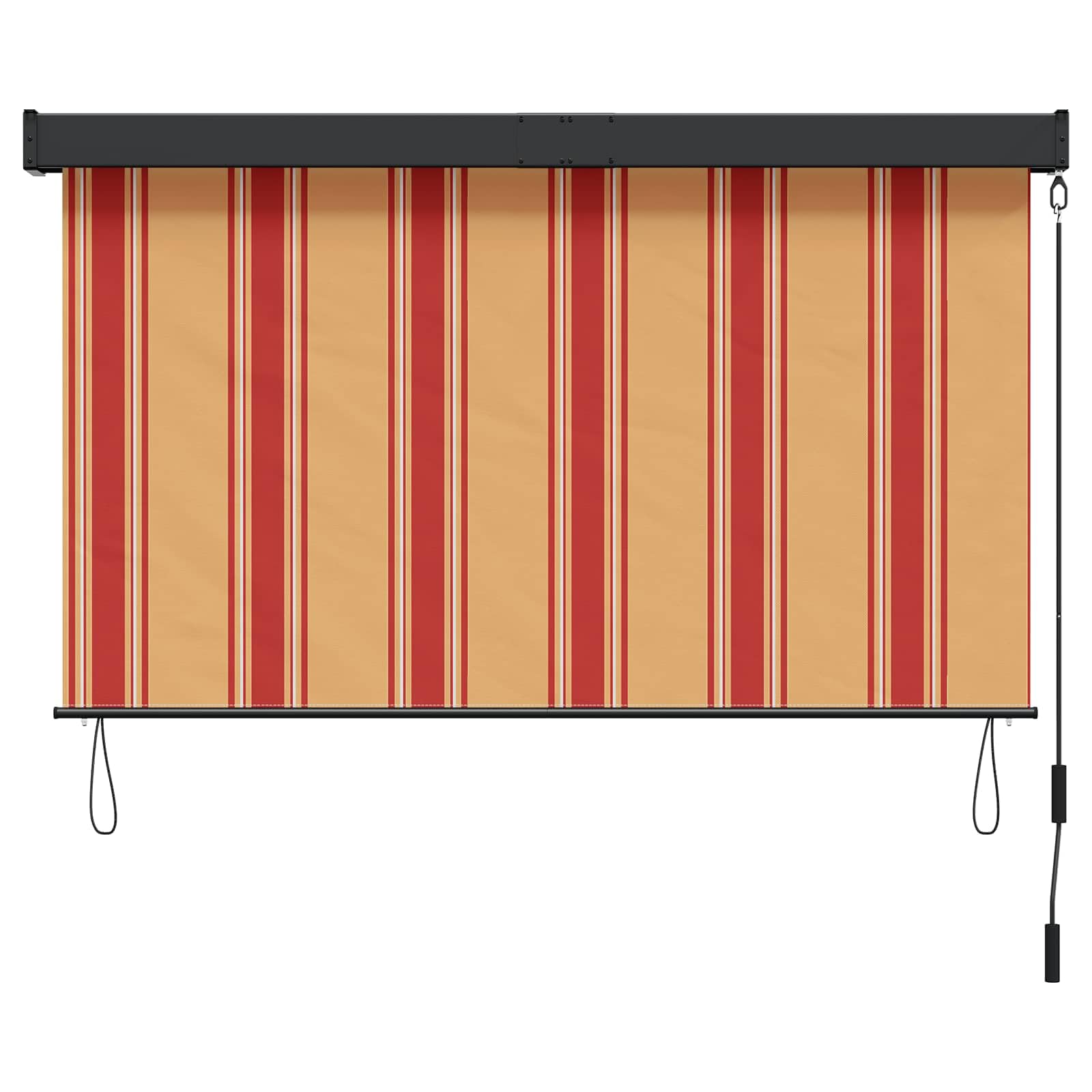 Store Enrouleur Extérieur Multicolore 140x250 cm - Brise-Vue Vertical Manuel à Manivelle en Polyester et Aluminium pour Balcon, Terrasse, Patio et Jardin