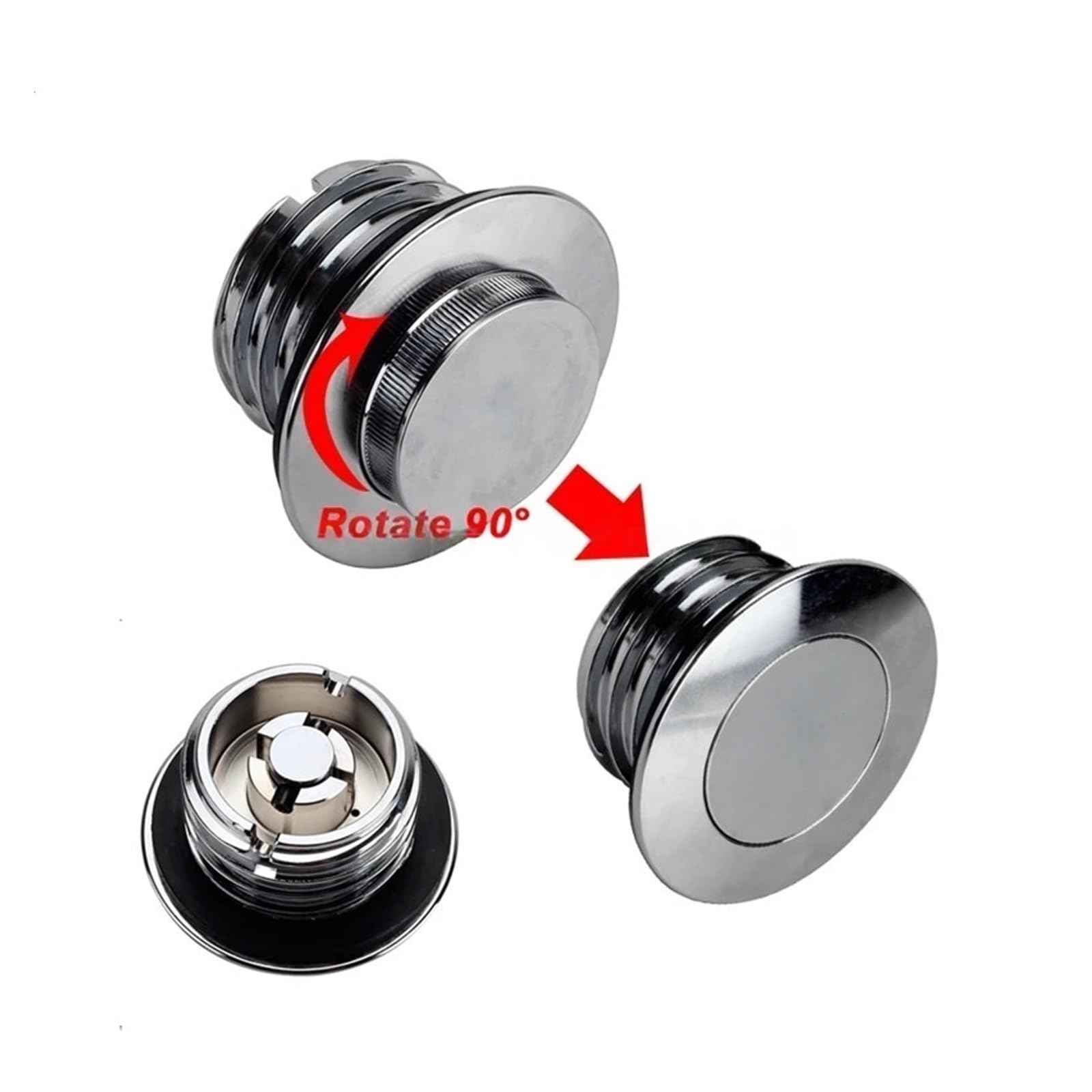 Tappo Serbatoio Gas Moto Tappo Serbatoio Carburante A Scomparsa Con Sfiato E Montaggio A Filo Per Motocicletta, Per FLDE, FLFB, FLFBS, FLHC, FLHCS, FLSB, FLSL(Chrome)