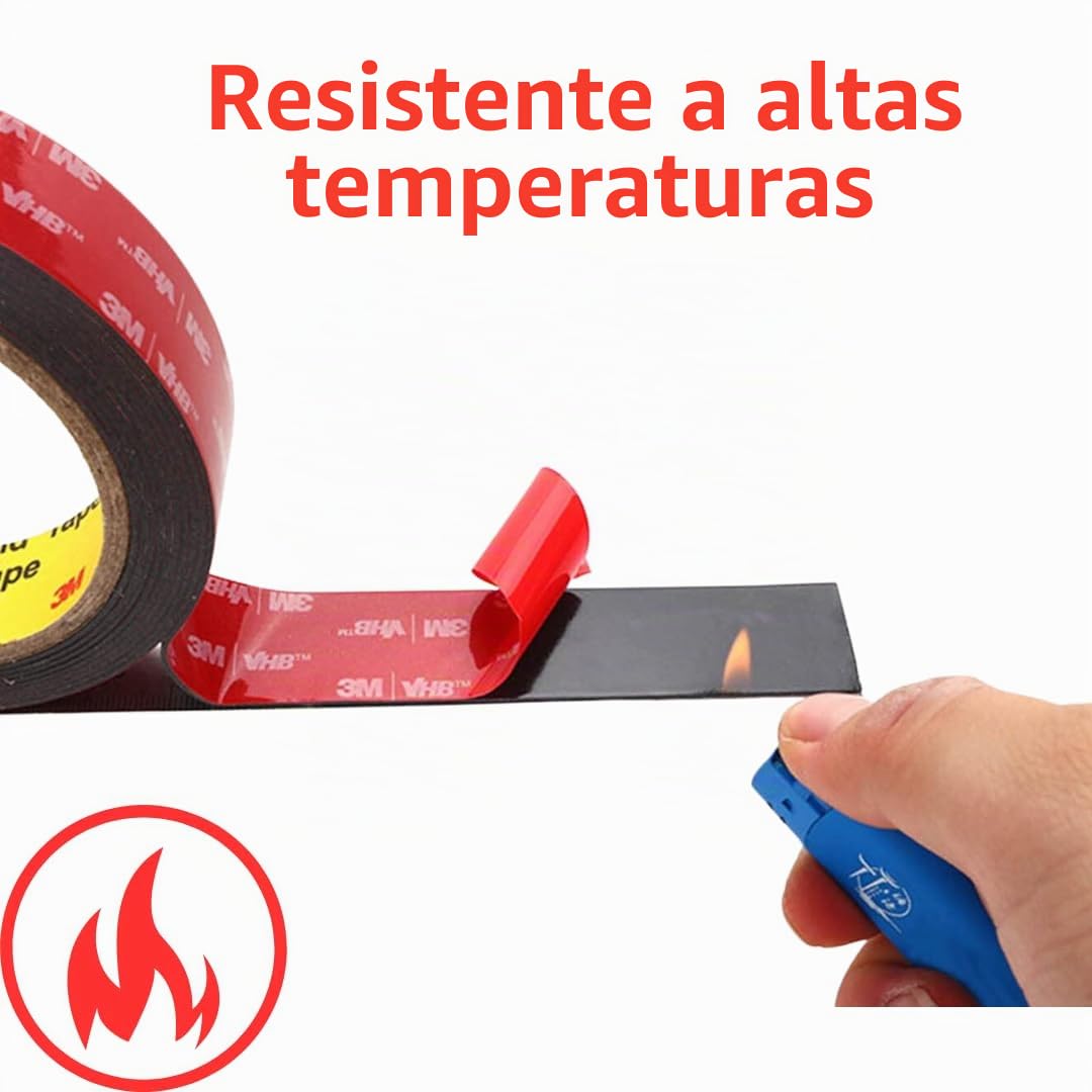 3M VHB 5952 Cinta adhesiva doble cara fuerte, impermeable y resistente al agua y altas temperaturas, fija tira LED (20 mm x 4,6 m)
