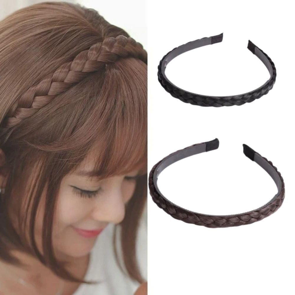 2 Pcs Synthetic Hair Choti Braided Plaited Plastic Hairband/Headband Hair Accessories Combo for Girls & Women - (Black, Brown) (B0CD2HBBPX) Amazon Price History, Amazon Price Tracker