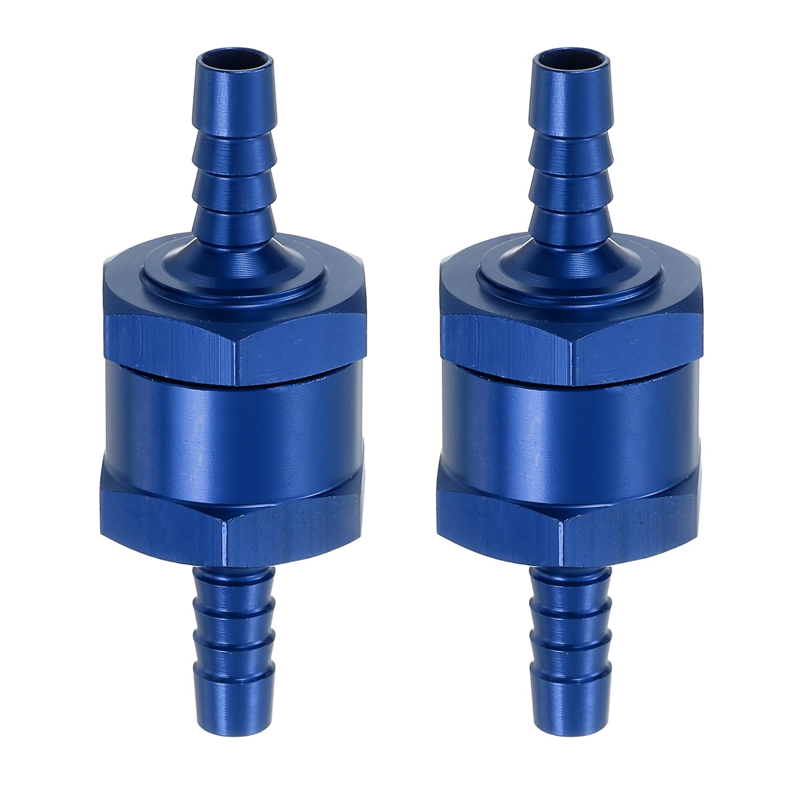 QUARKZMAN 2 sztuki zaworów zwrotnych 6 mm (1/4"), jednokierunkowy zawór zwrotny, stop aluminium, akcesoria sterujące do benzyny, oleju napędowego, gazu, oleju, powietrza, wody, 2 sztuki